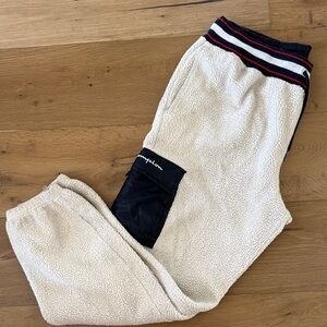 Champion Cream Fleece Joggers with Black Details 🔥🔥